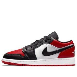 🔴⚫[NEW] AIR JORDAN 1 LOW BRED TOE (2021) GRADE SCHOOL SHOES SIZE 7Y SNEAKERS⚫🔴